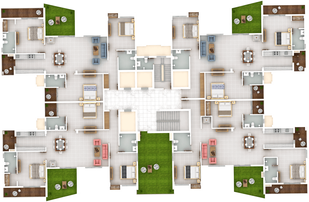 Floor plan for 3rd, 5th, 7th, 9th floors - Block A